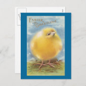 Puffball Chick  Pasen Feestdagenkaart (Voorkant / Achterkant)