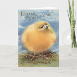 Puffball Fluffy Easter Chick Feestdagen Kaart