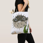 Puffer, blaasvis, vis, Zee creatie Tote Bag (Dichtbij)