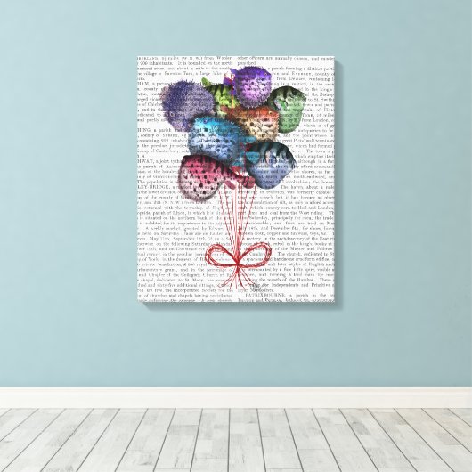 Puffer Fish-ballonnen Canvas Afdruk (Insitu (Houten vloer))