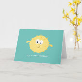 Puffer Fish Birthday Folting Wenskaart Kaart (Gele Bloem)