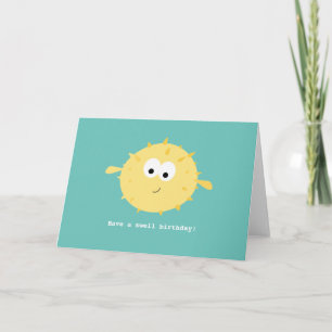 Puffer Fish Birthday Folting Wenskaart Kaart