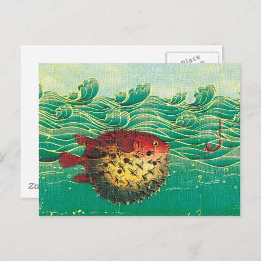 Puffer Fish Briefkaart (Voorkant / Achterkant)