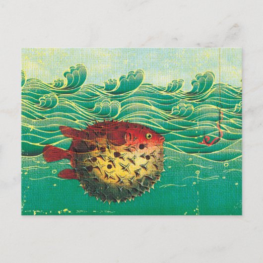Puffer Fish Briefkaart (Voorkant)