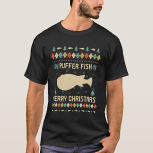 Puffer Fish Funny Ugly Sweater Retro voor C T-shirt
