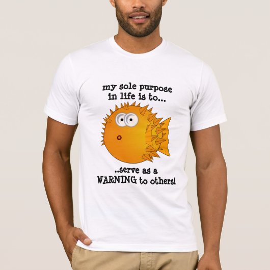 Puffer fish - Grappig slogan, enig doel in het lev T-shirt (Voorkant)