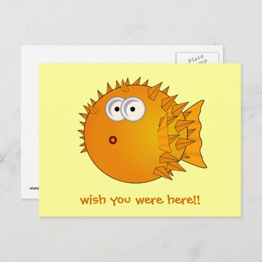 Puffer fish - grappige verhalen briefkaart (Voorkant / Achterkant)