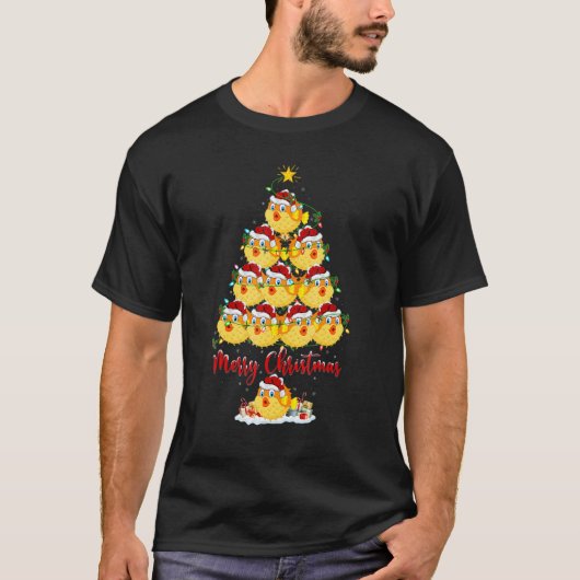 Puffer Fish kerstboom verlicht kerstmis T-shirt (Voorkant)