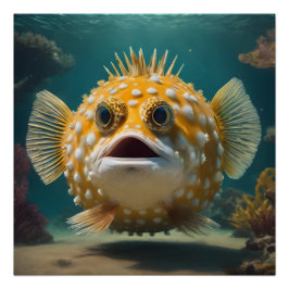 Puffer Fish no 3 Glanzend Poster