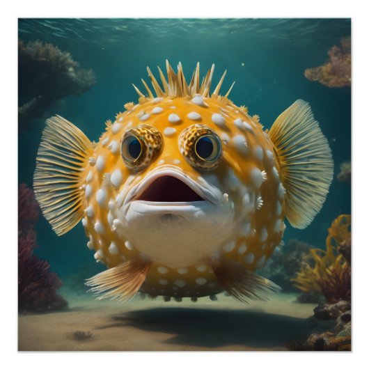 Puffer Fish no 3 Glanzend Poster (Voorkant)