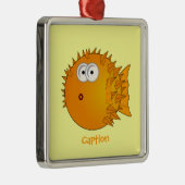 Puffer Fish-onderscheiding voor bemenliefhebbers Metalen Ornament (Rechts)