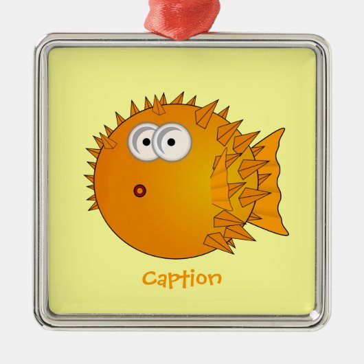 Puffer Fish-onderscheiding voor bemenliefhebbers Metalen Ornament (Voorkant)