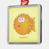 Puffer Fish-onderscheiding voor bemenliefhebbers Metalen Ornament (Links)