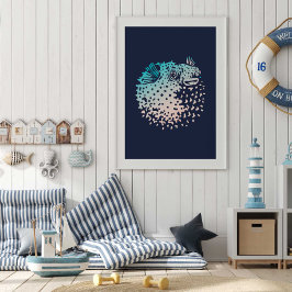 Puffer Fish Print | Afdrukken van tonijn aan de mu