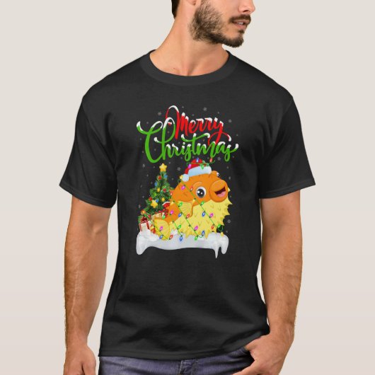 Puffer Fish Xmas Decorations Puffer Fish Christma T-shirt (Voorkant)