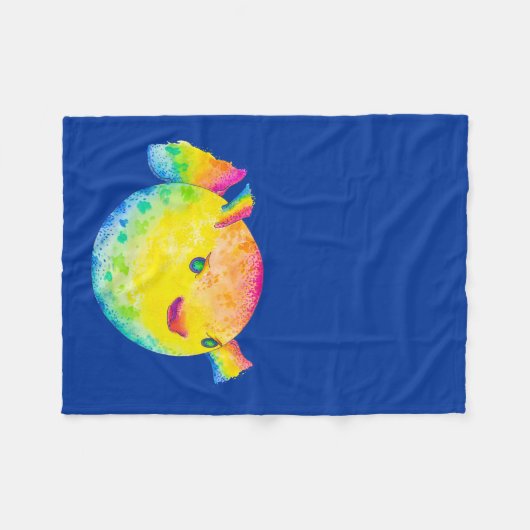 Puffer-vis Fleece Deken (Voorkant (Horizontaal))