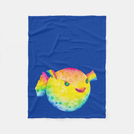 Puffer-vis Fleece Deken (Voorkant)