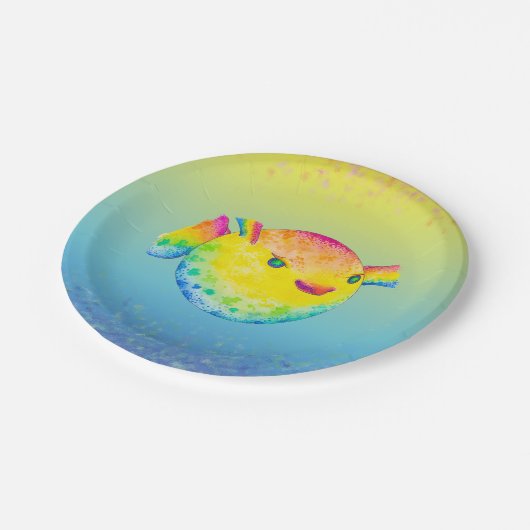 Puffer-vis Papieren Bordje (Gekanteld)