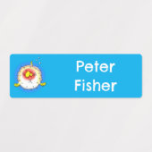Puffer vis stekelvarken vis cartoon gepersonalisee labels (Design 2)