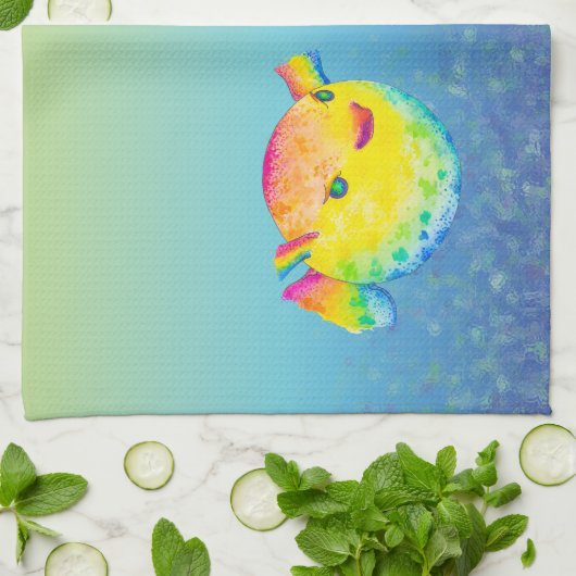 Puffer-vis Theedoek (Gevouwen)