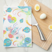 Pufferfish and Friends Dish Towel Theedoek (Quarter Fold)