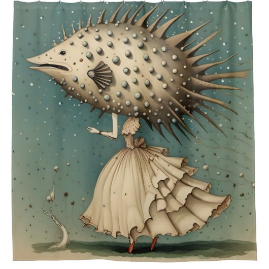 Pufferfish couture douchegordijn (Voorkant)