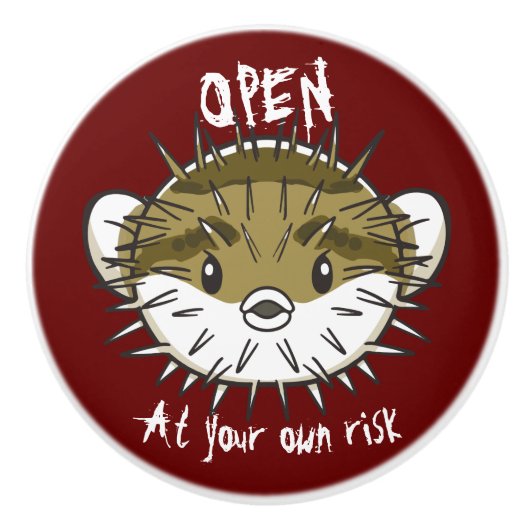 Puffervis Keramische Knop (Voorkant)