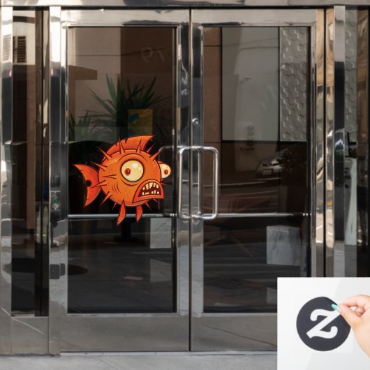 Puffervis Raamsticker (Kantoordeur)