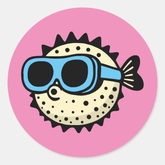 Puffervis Ronde Sticker (Voorkant)