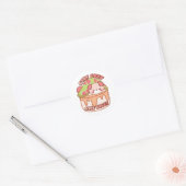 Puffi blijft gezellig ronde sticker (Envelop)