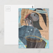 Puffin and Fish Chapter Eleven Mixed Media Collage Briefkaart (Voorkant / Achterkant)