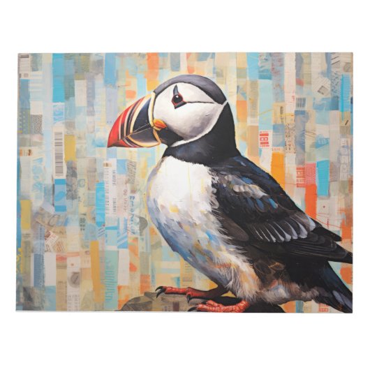 Puffin Animal Bird Art Decor Verf Notitieblok (Voorkant)