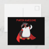 Puffin Awesome Puffin Superhero Gift Briefkaart (Voorkant / Achterkant)