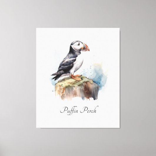 Puffin Bank Kunst aan de kust Canvas Afdruk (Voorkant)