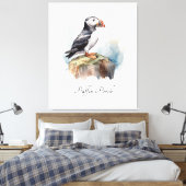 Puffin Bank Kunst aan de kust Canvas Afdruk (Insitu (Slaapkamer))