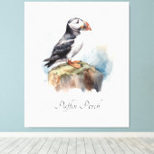 Puffin Bank Kunst aan de kust Canvas Afdruk (Insitu (Houten vloer))