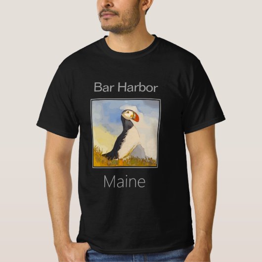 Puffin, Bar Harbor, Maine T-shirt (Voorkant)