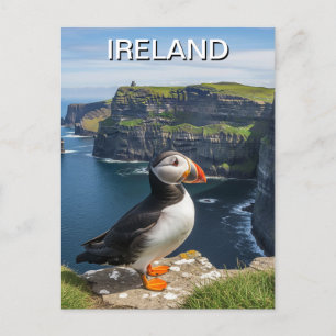 Puffin bij Cliffs of Mother Ireland Travel Briefkaart
