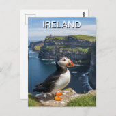 Puffin bij Cliffs of Mother Ireland Travel Briefkaart (Voorkant / Achterkant)