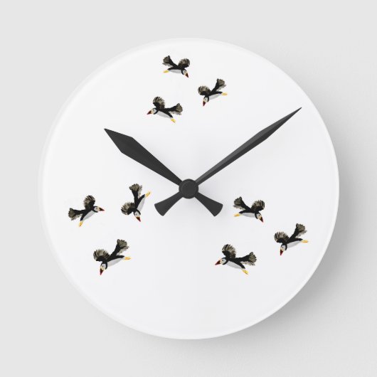 Puffin Bird Art Ronde Klok (Voorkant)