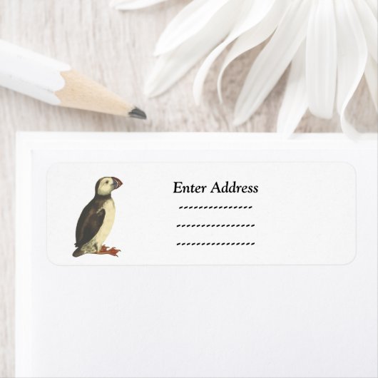 Puffin Bird Custom address label Sticker (Insitu)