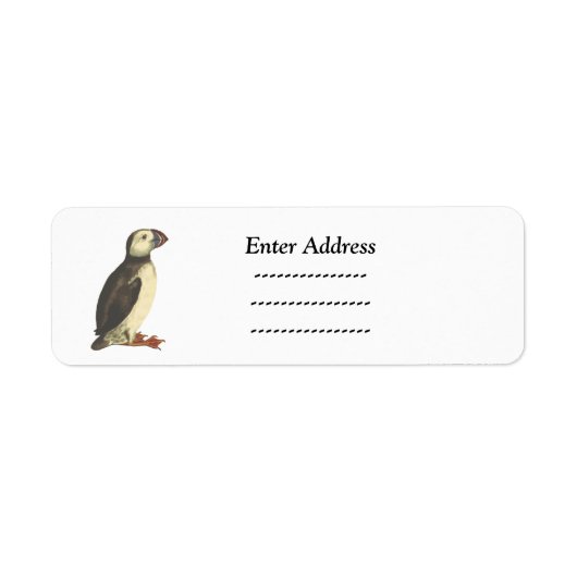 Puffin Bird Custom address label Sticker (Voorkant)