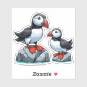 Puffin bird Custom-Cut Vinyl Sticker (Vel)