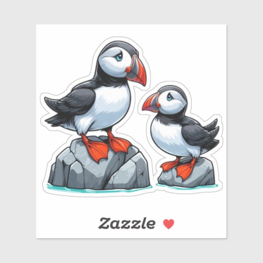 Puffin bird Custom-Cut Vinyl Sticker (Vel)