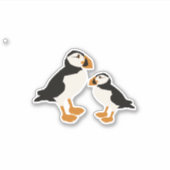 Puffin Bird Cute Art Sticker Puffins maakt muffins (Voorkant)