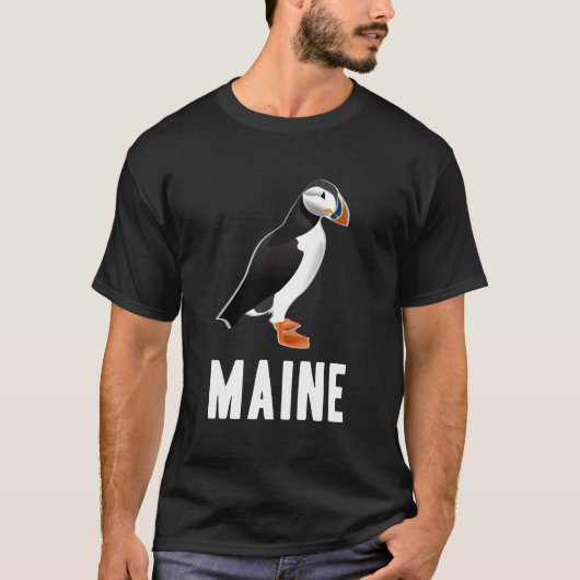 Puffin Bird kijken in Maine Souvenir Gift T-shirt (Voorkant)
