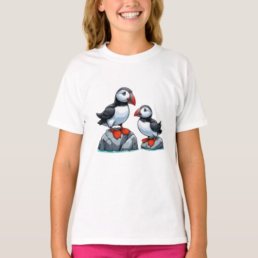 Puffin bird Kinder Basic T-shirt (Voorkant)