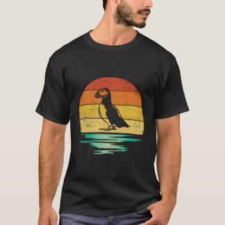  Puffin Bird Retro Sunset Puffin T-shirt