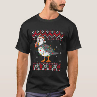 Puffin Bird Santa Hat Mannen Vrouwen Kinder Lelijk T-shirt