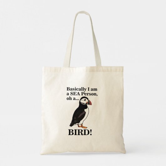 Puffin Bird Seabird Grappig Tote Bag (Achterkant)